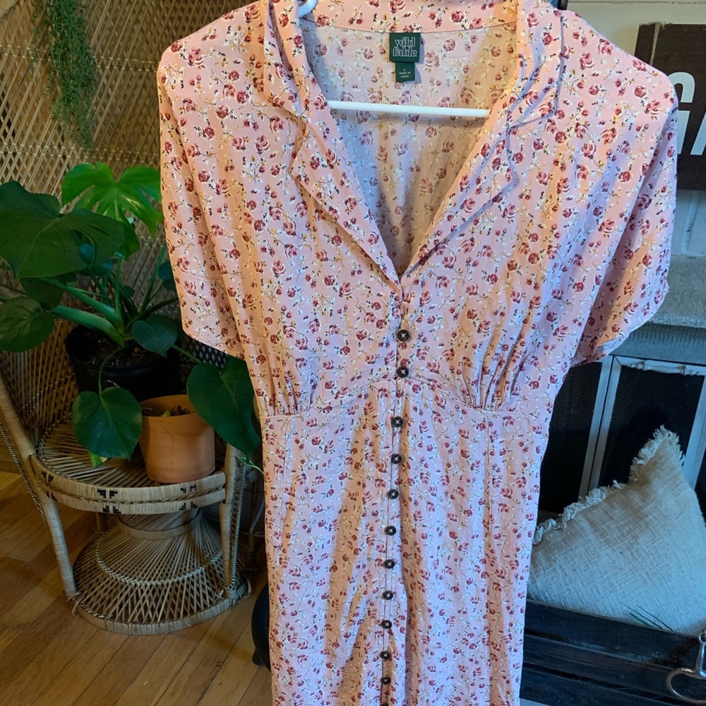 Wild Fable Button Down Collared Floral Dress
